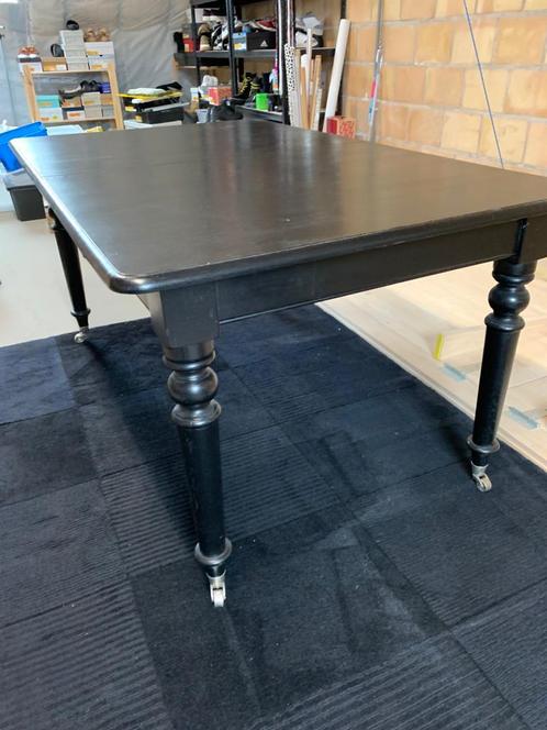 Zwarte eiken eettafel, Huis en Inrichting, Tafels | Eettafels, Gebruikt, 100 tot 150 cm, 150 tot 200 cm, Rechthoekig, Eikenhout