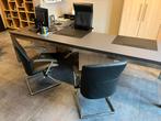grote tafel, bureau met inox onderstel, Huis en Inrichting, Bureaus, Ophalen, Zo goed als nieuw, Bureau