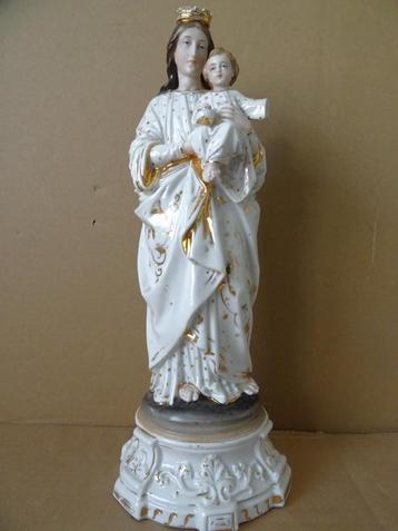 Antiek Mariabeeld antiek verguld porseleinen Mariabeeld 35cm beschikbaar voor biedingen