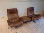 Vintage set 'James Bond' swivel relax zetels met ottoman, Antiek en Kunst, Ophalen