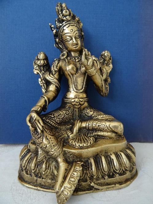 Boeddhabeeld Tara bronzen Boeddhabeeld beeld Tara 17.5 cm, Huis en Inrichting, Woonaccessoires | Boeddhabeelden, Zo goed als nieuw