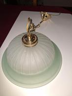 Zachtgroene glazen plafondlamp, Ophalen, Zo goed als nieuw, Glas