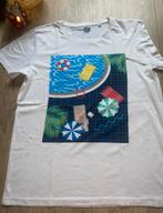 🔥 Wit t-shirt met zomerse print Urban wave - maat L, Ophalen of Verzenden, Zo goed als nieuw, Maat 52/54 (L), Wit