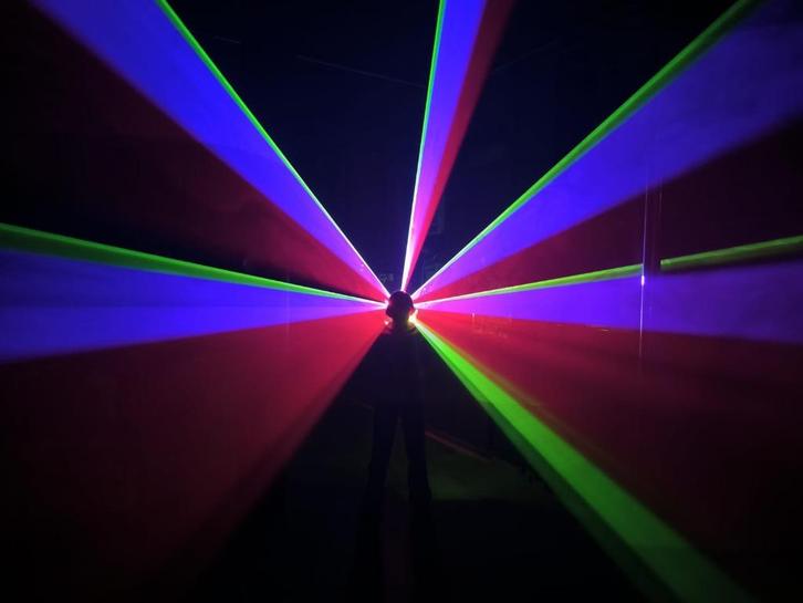 Nieuwe First Class 16W Fullcolor dpss Laser 50kpps, Ilda, Dm, Muziek en Instrumenten, Licht en Laser, Nieuw, Licht, Geluidgestuurd