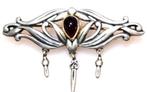 Schitterende Deense Art Nouveau Zilver & Granaat Broche, Ophalen of Verzenden, Zilver