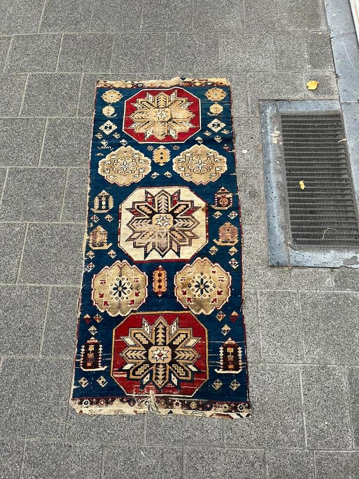 Antieke Kaukasische tapijt 73x165, Antiek en Kunst, Antiek | Tapijten, Tafelkleden en Textiel, Ophalen
