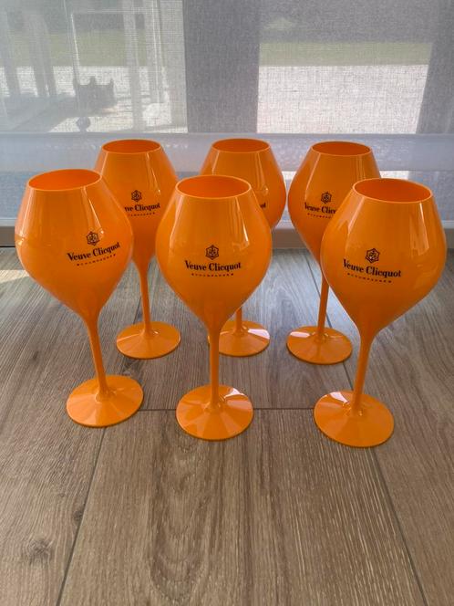 6 Veuve Clicquot glazen, Verzamelen, Glas en Drinkglazen, Zo goed als nieuw, Ophalen of Verzenden