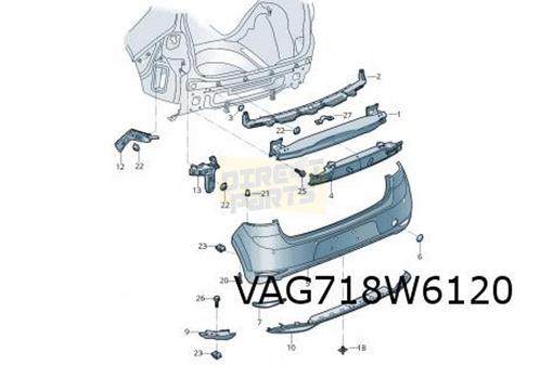Volkswagen Golf VII (2/17-2/20) diffusor achterbumper (9B9 s, Auto-onderdelen, Carrosserie, Bumper, Volkswagen, Achter, Nieuw