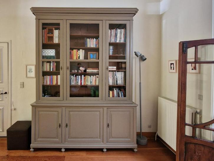 Bibliotheekkast, Huis en Inrichting, Kasten | Boekenkasten, Gebruikt, 200 cm of meer, 200 cm of meer, 25 tot 50 cm, Met lade(s)