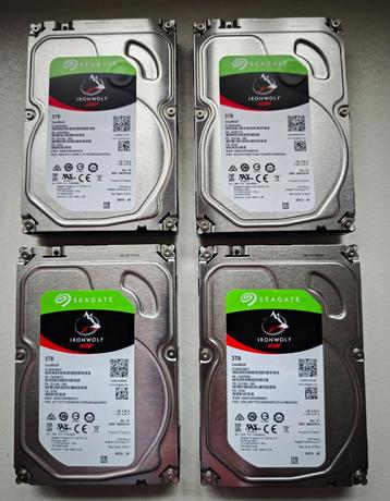 4x Seagate Ironwolf HD harde schijven van 3 TB  beschikbaar voor biedingen