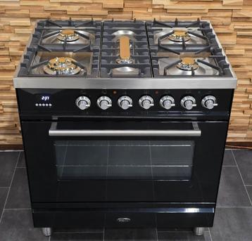 🔥Luxe Fornuis Boretti 80 cm hoogglans zwart rvs 300 C oven beschikbaar voor biedingen