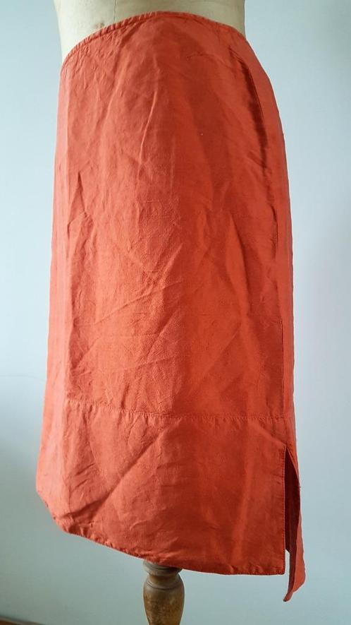 OUISET - Jolie jupe en soie orange - T.42, Kleding | Dames, Rokken, Gedragen, Maat 42/44 (L), Oranje, Ophalen of Verzenden