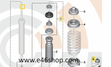 Schokbreker lager set BMW X1 achter oe 33522409705