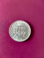 1 Franse franc, 1917, zilver, graag 15€, Timbres & Monnaies, Monnaies | Europe | Monnaies non-euro, Enlèvement ou Envoi