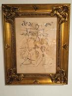 Originele Salvador Dali ingekleurd met aquarel, Ophalen of Verzenden
