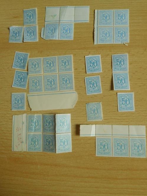 33 Heraldische leeuwenzegels 50c, Postzegels en Munten, Postzegels | Europa | België, Postfris, Gestempeld, Ophalen of Verzenden