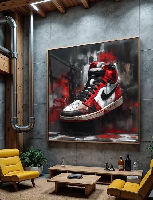 Uniek XXL Glasschilderij | Nike Jordan AJ1 Retro - 6 sizes, Huis en Inrichting, Woonaccessoires | Schilderijen, Tekeningen en Foto's