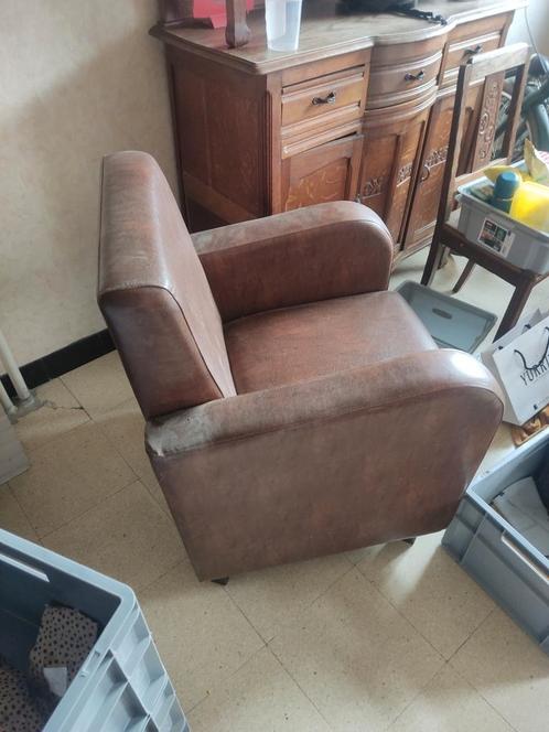 Fauteuil leder, Huis en Inrichting, Fauteuils, Zo goed als nieuw, Ophalen