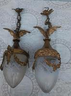 Paire de lampes  de halle antique de Napoléon III, Enlèvement, Verre