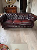 Prachtige originele Chesterfield 3 zit, Huis en Inrichting, Ophalen, Leer