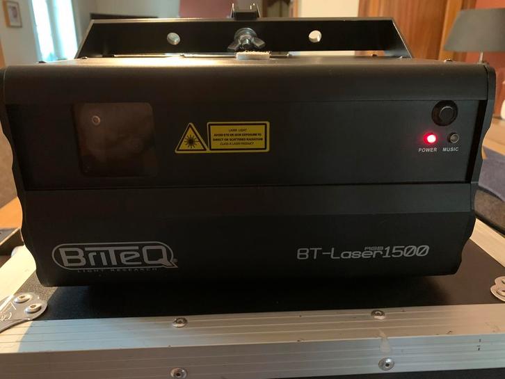 Laser 1500 BRITEQ RGB + Flight-case, Musique & Instruments, Lumières & Lasers, Comme neuf, Laser, Enlèvement