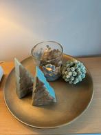 Groen gouden decoratie plateau, alles inclusief, Huis en Inrichting, Woonaccessoires | Kandelaars en Kaarsen, Ophalen, Zo goed als nieuw