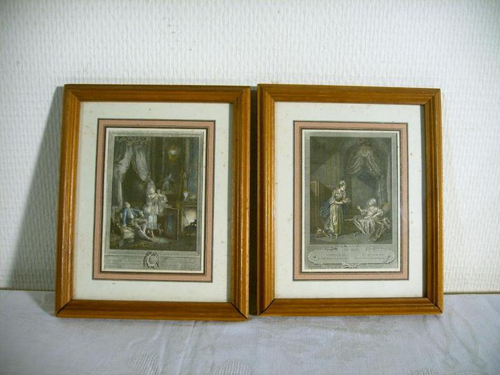 Twee Reproducties van 18e eeuwse gravures, Antiek en Kunst, Kunst | Etsen en Gravures, Ophalen of Verzenden