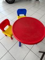 Table pour enfants avec 4 tiroirs de rangement et deux chais, Gebruikt, Tafel(s) en Stoel(en), Ophalen