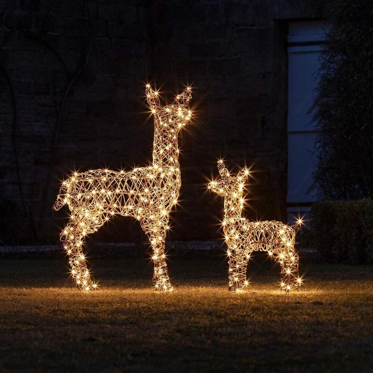 Led Rendieren Set Moeder Met Kalf Buiten of Binnen Met Timer, Diversen, Kerst, Nieuw, Verzenden