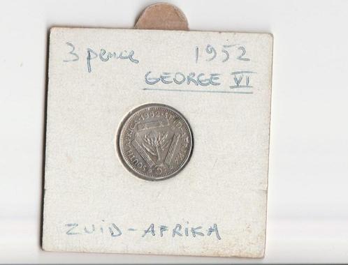 Afrique du Sud Roi George VI 3 pence (180) 1952 Argent, Timbres & Monnaies, Monnaies | Afrique, Monnaie en vrac, Afrique du Sud