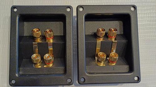 2 x bi-wire vergulde aansluitterminals voor luidsprekers nie, Audio, Tv en Foto, Luidsprekerboxen, Nieuw, Front, Rear of Stereo speakers