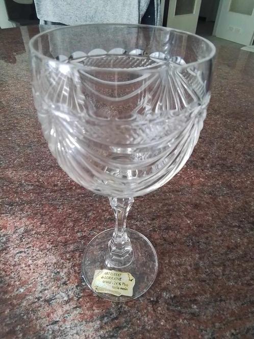 kristallen Prachtige handgeslepen Wijnglazen Artisanat de Lo, Antiek en Kunst, Antiek | Glaswerk en Kristal, Ophalen