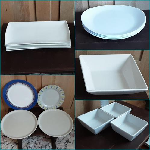 Mooie schotels borden schalen kommen, GRATIS houten tafeltje, Huis en Inrichting, Keuken | Servies, Bord(en), Ophalen of Verzenden