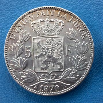 2x 5 frank zilveren munt 1870 en1873