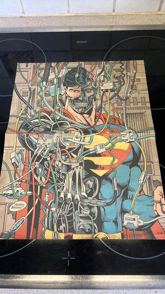 Cuborg superman + Connor kent poster 26 x 34 cm, Verzamelen, Posters, Gebruikt, Ophalen of Verzenden