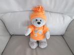 Ours en peluche gris avec pull et bonnet orange, Enfants & Bébés, Jouets | Peluches, Comme neuf, Enlèvement, Ours