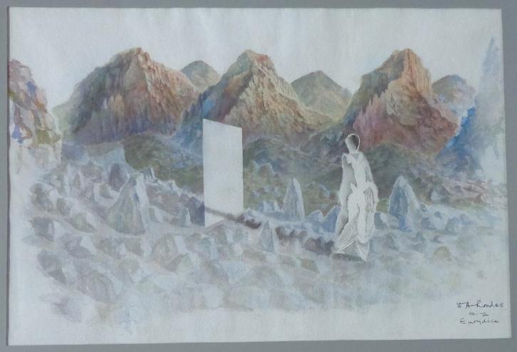 WILLY A. RONDAS / EURYDICE / ORIGINEEL / 62x85cm / KADER SIG, Antiek en Kunst, Kunst | Schilderijen | Modern, Ophalen