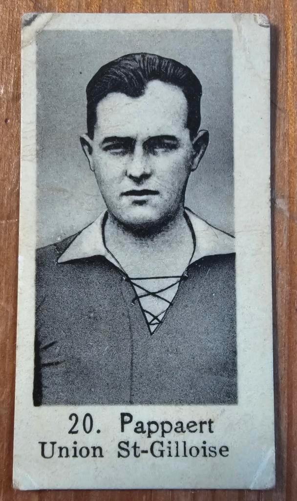 1933 (pre-panini) nr 20 Jules Pappaert Union Saint Gilloise!, Hobby en Vrije tijd, Stickers en Plaatjes, Zo goed als nieuw, Sticker