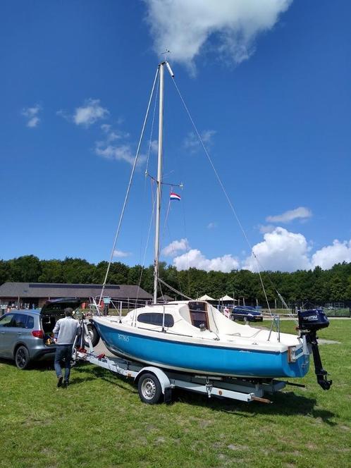 Zeiljacht Manta 19 met trailer en TohatsuMFS6 C SUL Sailpro, Watersport en Boten, Kajuitzeilboten en Zeiljachten, Gebruikt, Tourjacht of Cruiser