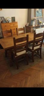 Eiken tafel met verlengstuk en 4 stoelen IN ANTWERPEN !!!, Huis en Inrichting, Tafels | Eettafels, Ophalen, Gebruikt