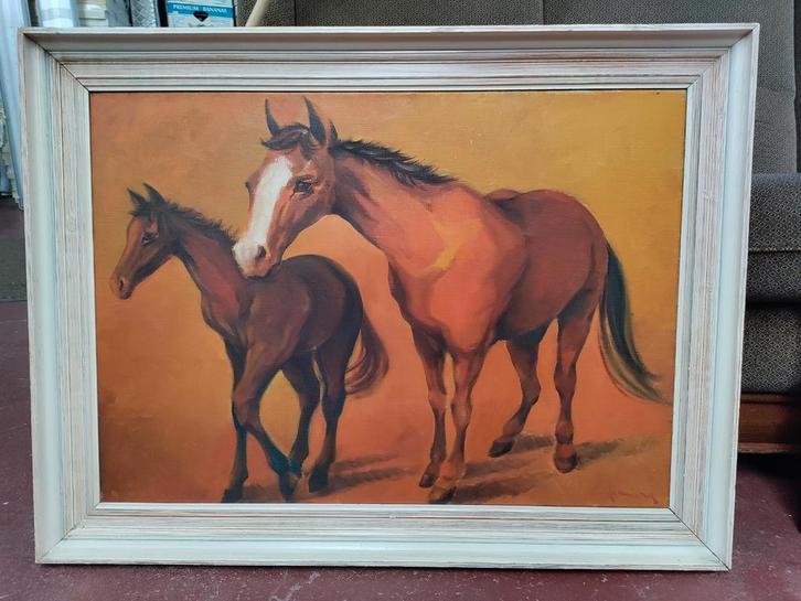 Antieke schilderijen op doek met houten omlijsting, Antiek en Kunst, Kunst | Schilderijen | Klassiek, Ophalen