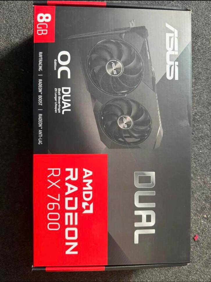 ASUS Radeon RX 7600 OC (8 GB) - compleet met factuur, Computers en Software, Videokaarten, Zo goed als nieuw, AMD, PCI-Express 4.0