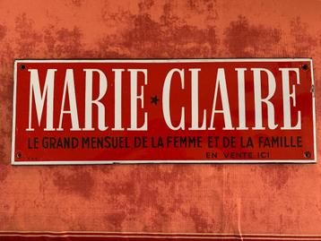 Plaque émaillée de presse MARIE CLAIRE beschikbaar voor biedingen