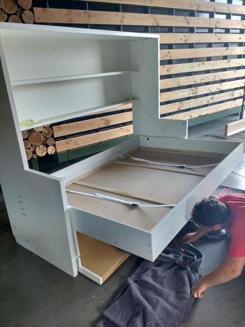 Convertible Bureau-Bed Combinatie – Zelf af te halen, Huis en Inrichting, Slaapkamer | Bedden, Gebruikt, Twijfelaar, 160 cm, 210 cm