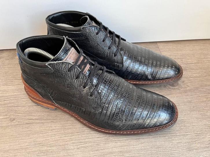 Floris van Bommel herenschoenen maat 8 / 42 H, Kleding | Heren, Schoenen, Zo goed als nieuw, Boots, Zwart, Ophalen of Verzenden