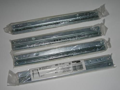 Schuifgeleiders 280 mm – 17 mm, Doe-het-zelf en Bouw, Hang- en Sluitwerk, Nieuw, Overige typen, IJzer, Ophalen