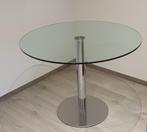 table en verre, Maison & Meubles, Comme neuf, Métal, 50 à 100 cm, Dising italien