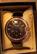 Chronographe à ballon Cartier doré et rose, Montre-bracelet, Autres marques, Enlèvement ou Envoi, Cuir