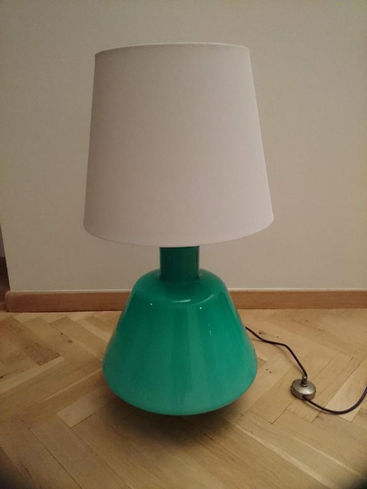 Lampe vintage en opaline bleue Roche Bobois 1968, Huis en Inrichting, Lampen | Overige, Zo goed als nieuw