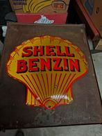 Shell  Benzin email gebombeerd bord . 48x48cm, Ophalen of Verzenden